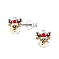 Wholesale Sterling Silver Reindeer Ear Studs - JD20074