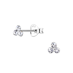 Wholesale Sterling Silver Three Stones Ear Studs - JD20051