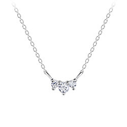 Wholesale Sterling Silver Three Stones Necklace - JD19948