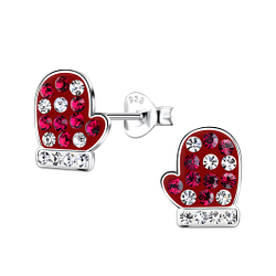 Wholesale Sterling Silver Christmas Glove Ear Studs - JD20091