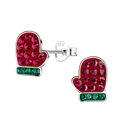 Wholesale Sterling Silver Christmas Glove Ear Studs - JD20092