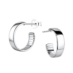 Wholesale Sterling Silver Half Hoop Ear Studs - JD20003