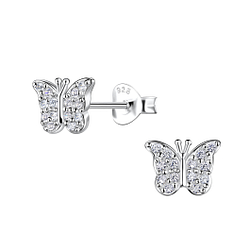 Wholesale Sterling Silver Butterfly Ear Studs - JD20148