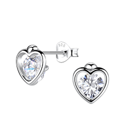 Wholesale Sterling Silver Heart Ear Studs - JD20090