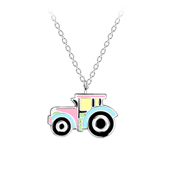 Wholesale Sterling Silver Tractor Necklace - JD19709
