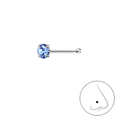 Wholesale 3mm Round Crystal Sterling Silver Nose Stud With Ball - JD8831