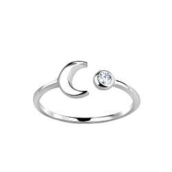 Wholesale Sterling Silver Opened Moon Ring - JD19239