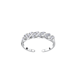Wholesale Sterling Silver Braid Toe Ring - JD19783