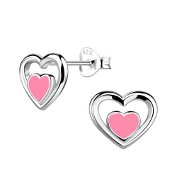 Wholesale Sterling Silver Heart Ear Studs - JD20370