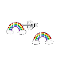 Wholesale Sterling Silver Rainbow Ear Studs - JD20152