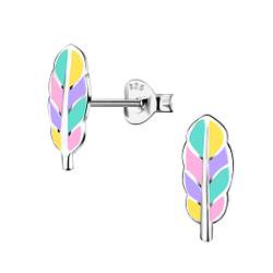 Wholesale Sterling Silver Feather Ear Studs - JD20130