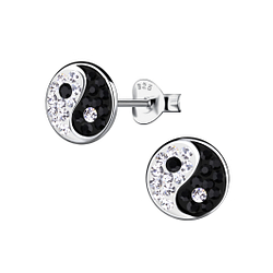 Wholesale Sterling Silver Yin Yang Ear Studs - JD20136