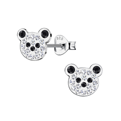 Wholesale Sterling Silver Bear Crystal Ear Studs - JD20140