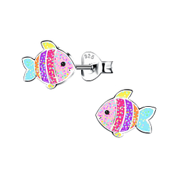 Wholesale Sterling Silver Fish Ear Studs - JD17874