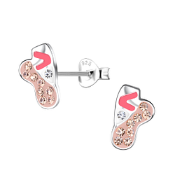 Wholesale Sterling Silver Ballerina Shoe Ear Studs - JD20291