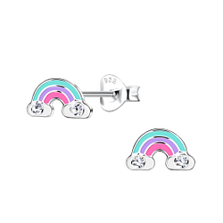 Wholesale Sterling Silver Rainbow Ear Studs - JD20283
