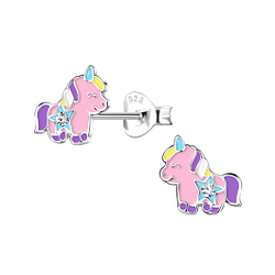 Wholesale Sterling Silver Unicorn Ear Studs - JD20381