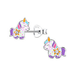 Wholesale Sterling Silver Unicorn Ear Studs - JD20383
