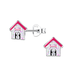 Wholesale Sterling Silver Dog House Ear Studs - JD20387