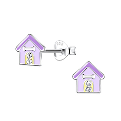 Wholesale Sterling Silver Dog House Ear Studs - JD20389