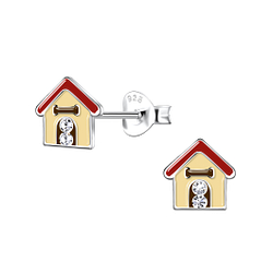 Wholesale Sterling Silver Dog House Ear Studs - JD20388