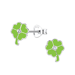 Wholesale Sterling Silver Clover Ear Studs - JD20296