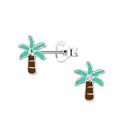 Wholesale Sterling Silver Palm Tree Ear Studs - JD20307