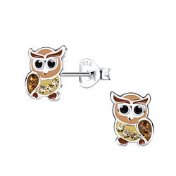 Wholesale Sterling Silver Owl Ear Studs - JD20367