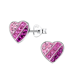 Wholesale Sterling Silver Heart Ear Studs - JD20293