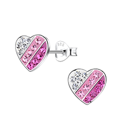 Wholesale Sterling Silver Heart Ear Studs - JD20295