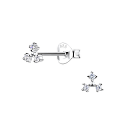 Wholesale Sterling Silver Three Stones Ear Studs - JD20393