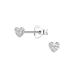 Wholesale Sterling Silver Heart Ear Studs - JD20363