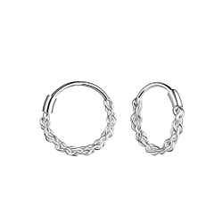 Wholesale 10mm Sterling Silver Twisted Ear Hoops - JD9183