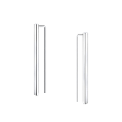 Wholesale Sterling Silver Bar Thread Through Earrings - JD9493