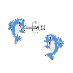 Wholesale Sterling Silver Dolphin Ear Studs - JD15719