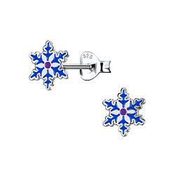 Wholesale Sterling Silver Snowflake Ear Studs - JD19614