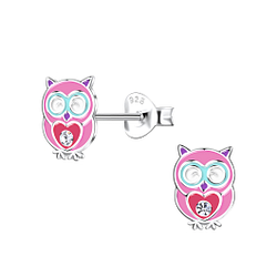 Wholesale Sterling Silver Owl Ear Studs - JD20412