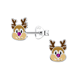 Wholesale Sterling Silver Reindeer Ear Studs - JD20356