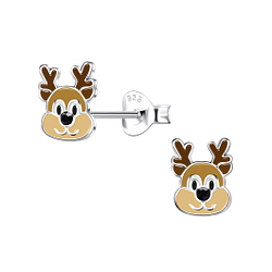 Wholesale Sterling Silver Reindeer Ear Studs - JD20416