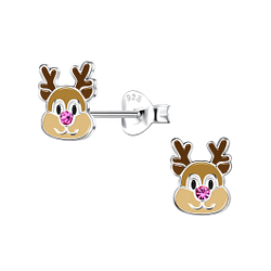Wholesale Sterling Silver Reindeer Ear Studs - JD20415