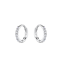 Wholesale 10mm Sterling Silver Huggie Earrings - JD17363