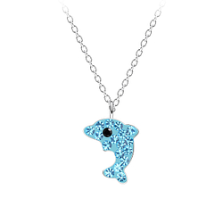 Wholesale Sterling Silver Dolphin Necklace - JD19895