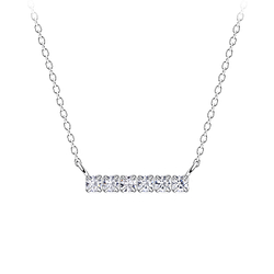 Wholesale Sterling Silver Tennis Bar Necklace - JD20545