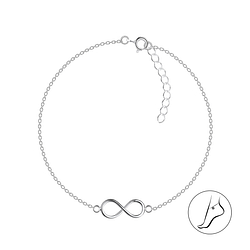 Wholesale Sterling Silver Infinity Anklet - JD9222