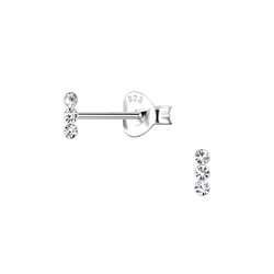 Wholesale Sterling Silver Bar Crystal Ear Studs - JD20554