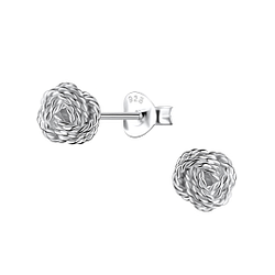 Wholesale 6mm Sterling Silver Knot Ear Studs - JD20476