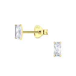 Wholesale 2.5X5mm Baguette Cubic Zirconia Sterling Silver Ear Studs - JD14122 Wholesale 2.5X5mm Baguette Cubic Zirconia Sterling Silver Ear Studs - JD14122