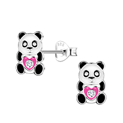Wholesale Sterling Silver Panda Ear Studs - JD20495