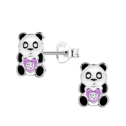 Wholesale Sterling Silver Panda Ear Studs - JD20496