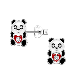 Wholesale Sterling Silver Panda Ear Studs - JD20497